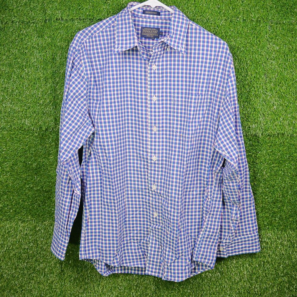 Pendleton Bridgeport Checkered Plaid Pattern‎ Long Sleeve - Men's Size M